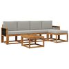 vidaXL Conjunto de sof&aacute;s de exterior 6 uds. Natural y Gris Claro