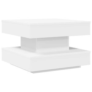 vidaXL Mesa de centro giratoria 360 grados blanco 50x50x34,5 cm