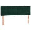 vidaXL Cama box spring colch&oacute;n y LED terciopelo verde oscuro 140x190cm