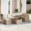 vidaXL Set de sof&aacute;s de jard&iacute;n y cojines 8 piezas rat&aacute;n sint&eacute;tico beige
