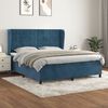 vidaXL Cama box spring con colch&oacute;n terciopelo azul oscuro 180x200 cm