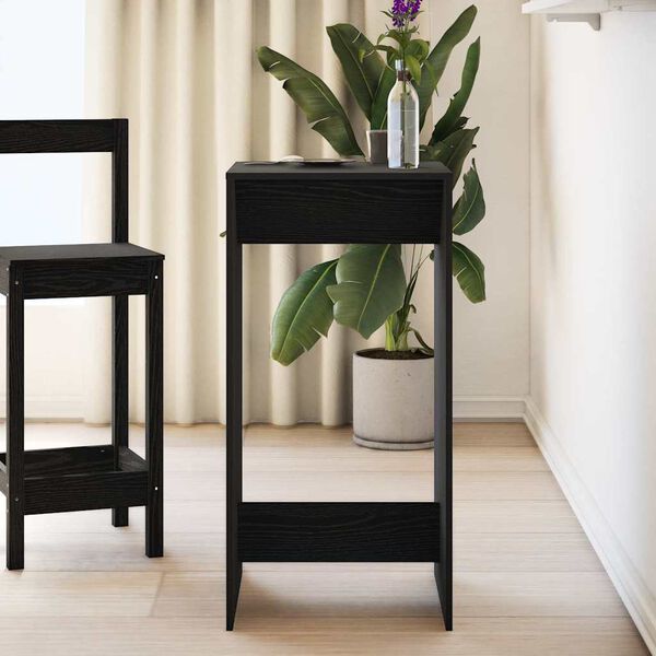 vidaXL Mesa de Bar Roble Negro 51 x 50 x 103,5 cm Madera de ingenier&iacute;a
