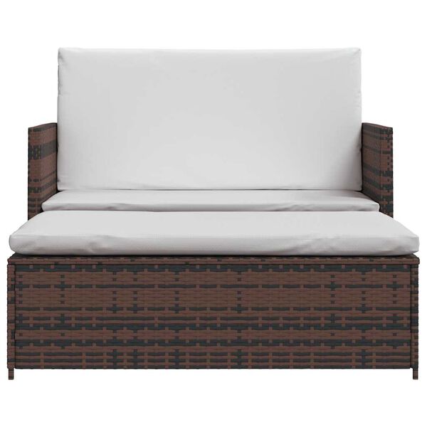 vidaXL Sofá de jardín de ratán sintético marrón