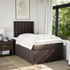 vidaXL Cama box spring con colch&oacute;n tela marr&oacute;n oscuro 120x190 cm