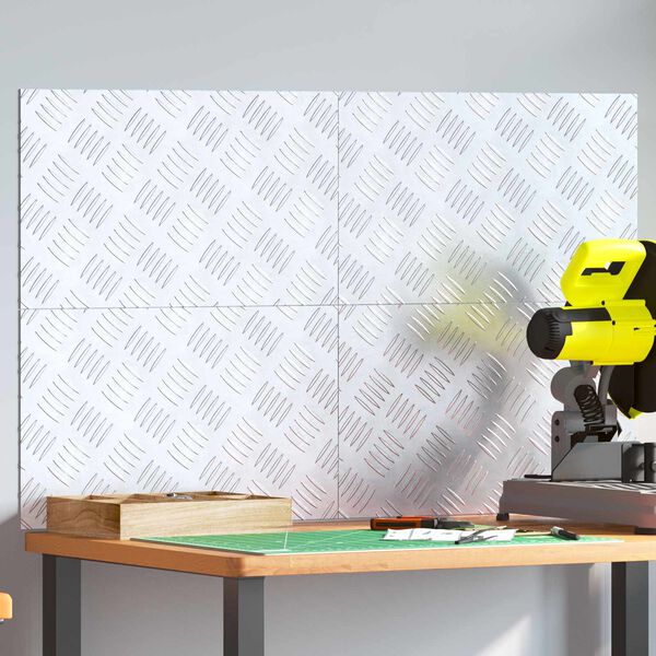 vidaXL Peldaño Rectangular 4 pcs Plateado 50 x 30 cm Aluminio