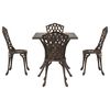 vidaXL Conjunto de mesa de jard&iacute;n 5 pcs Bronce Aluminio fundido