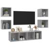 vidaXL Set de muebles de sal&oacute;n 5 pzas madera ingenier&iacute;a gris hormig&oacute;n