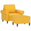 vidaXL Sill&oacute;n con taburete terciopelo amarillo claro 60 cm