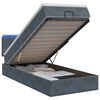 vidaXL Cama tipo otomana con colch&oacute;n y LED Gris oscuro 80 x 200 cm