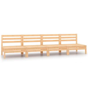 vidaXL Sof&aacute;s centrales de jard&iacute;n 4 unidades madera maciza de pino