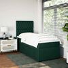 vidaXL Cama box spring con colch&oacute;n terciopelo verde oscuro 90x190 cm