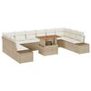 vidaXL Conjunto de sof&aacute; de jard&iacute;n 11 uds. Beige Polirat&aacute;n
