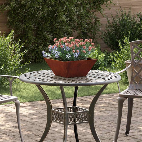 vidaXL Maceta para Jard&iacute;n Oxidado 35 x 35 x 15 cm Acero autopatinable