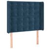 vidaXL Cama box spring colch&oacute;n y LED terciopelo azul oscuro 90x190 cm