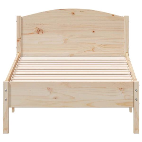 vidaXL Estructura de cama sin colch&oacute;n madera maciza pino 75x190 cm