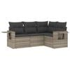 vidaXL Set de sof&aacute;s de jard&iacute;n 4 pzas y cojines rat&aacute;n sint&eacute;tico gris