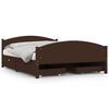 vidaXL Estructura cama 4 cajones madera pino marr&oacute;n oscuro 140x200 cm