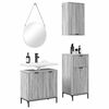 vidaXL Juego de muebles de ba&ntilde;o 3 pcs Gris sonoma Madera contrachapada