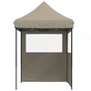 vidaXL Tienda de fiesta plegable Pop-Up con 2 paredes laterales taupe