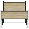 vidaXL Estructura de cama sin colchón metal roble Sonoma 107x203 cm