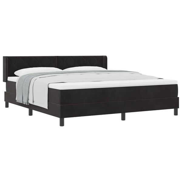 vidaXL Cama tipo Box Spring con colch&oacute;n Negro 200 x 180 cm Poli&eacute;ster