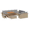 vidaXL Conjunto de sof&aacute;s de jard&iacute;n 13 pcs Beige rat&aacute;n sint&eacute;tico