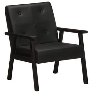 vidaXL Sill&oacute;n de cuero aut&eacute;ntico negro