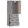 vidaXL Aparador alto madera contrachapada gris sonoma 69,5x34x180 cm