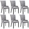 vidaXL Sillas de comedor con reposabrazos 6 unidades tela gris claro