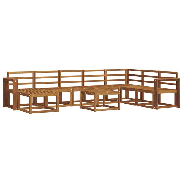 vidaXL Conjunto de sof&aacute;s de exterior 9 pcs Natural
