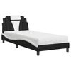 vidaXL Cama Viana con colch&oacute;n cuero sint&eacute;tico negro y blanco 90x190 cm