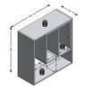 FMD Estanter&iacute;a de pared con 3 compartimentos abiertos 58,3x24,4x58,6cm