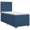 vidaXL Cama box spring con colch&oacute;n con cabecera Azul 100 x 200 cm Tela