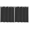 vidaXL Cortinas de gasa con ojales 2 uds negro 140x140 cm