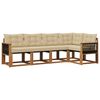 vidaXL Conjunto de sof&aacute;s de exterior 5 uds. Natural y Beige