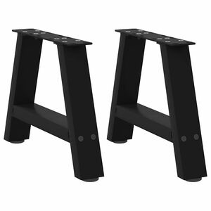 vidaXL Patas para mesa de centro en forma de A (2 unidades), color negro, 30 x (30-31) cm, acero