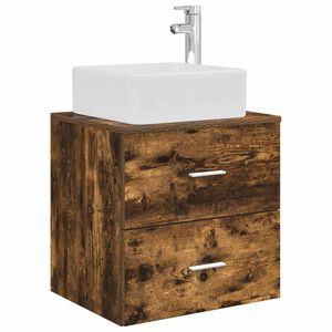 vidaXL Vanidad con Lavabo de Pared Roble Ahumado 49,5 x 41 x 63 cm