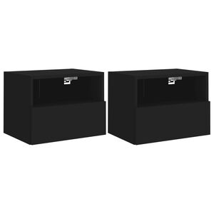 vidaXL Muebles de pared TV 2 uds madera ingenier&iacute;a negro 40x30x30 cm
