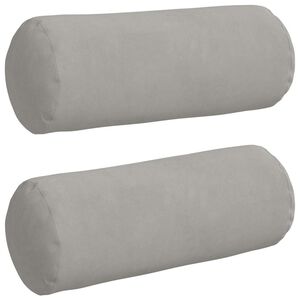 vidaXL Cojines Bolster 2 pcs Gris Claro &Oslash; 15 x 40 cm