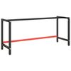 vidaXL Estructura banco de trabajo metal negro y rojo mate 180x57x79cm