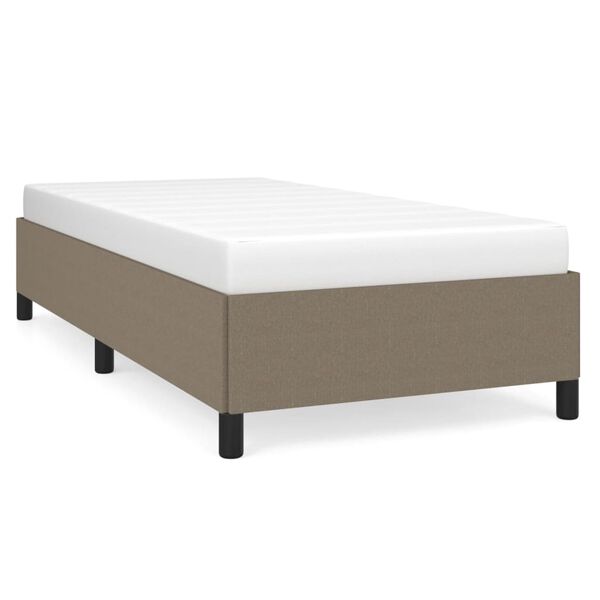 vidaXL Estructura de cama sin colch&oacute;n tela gris taupe 100x200 cm