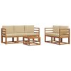 vidaXL Conjunto de sof&aacute;s de exterior 6 uds. Natural y Beige