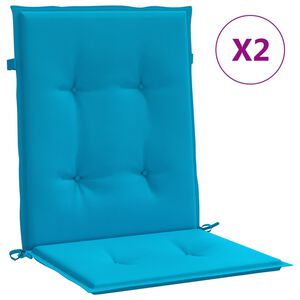 vidaXL Coj&iacute;n silla jard&iacute;n respaldo bajo 2 uds tela Oxford azul