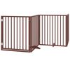vidaXL Puerta de perros plegable 10 paneles madera &aacute;lamo marr&oacute;n 800 cm