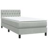 vidaXL Cama box spring con colch&oacute;n terciopelo gris claro 80x210 cm