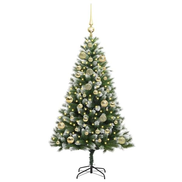 vidaXL Árbol de Navidad Artificial Plegable con Nieve Esponjosa 120 cm