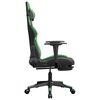 vidaXL Silla gaming de masaje y reposapi&eacute;s cuero sint&eacute;tico negro verde