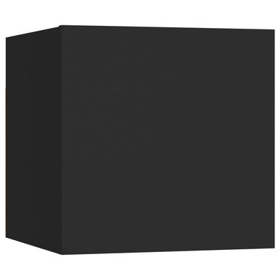 vidaXL Muebles de salón de pared 4 uds negro 30,5x30x30 cm