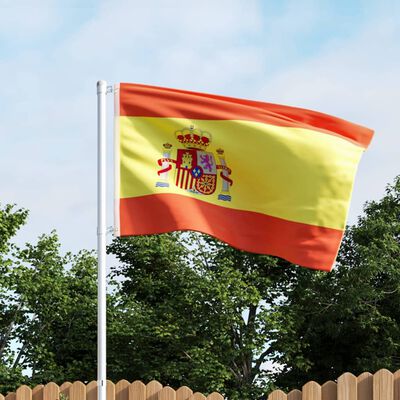 vidaXL Bandera de España y mástil de aluminio 4 m