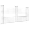vidaXL Cesta de gaviones forma de U 3 postes de hierro 260x20x150 cm
